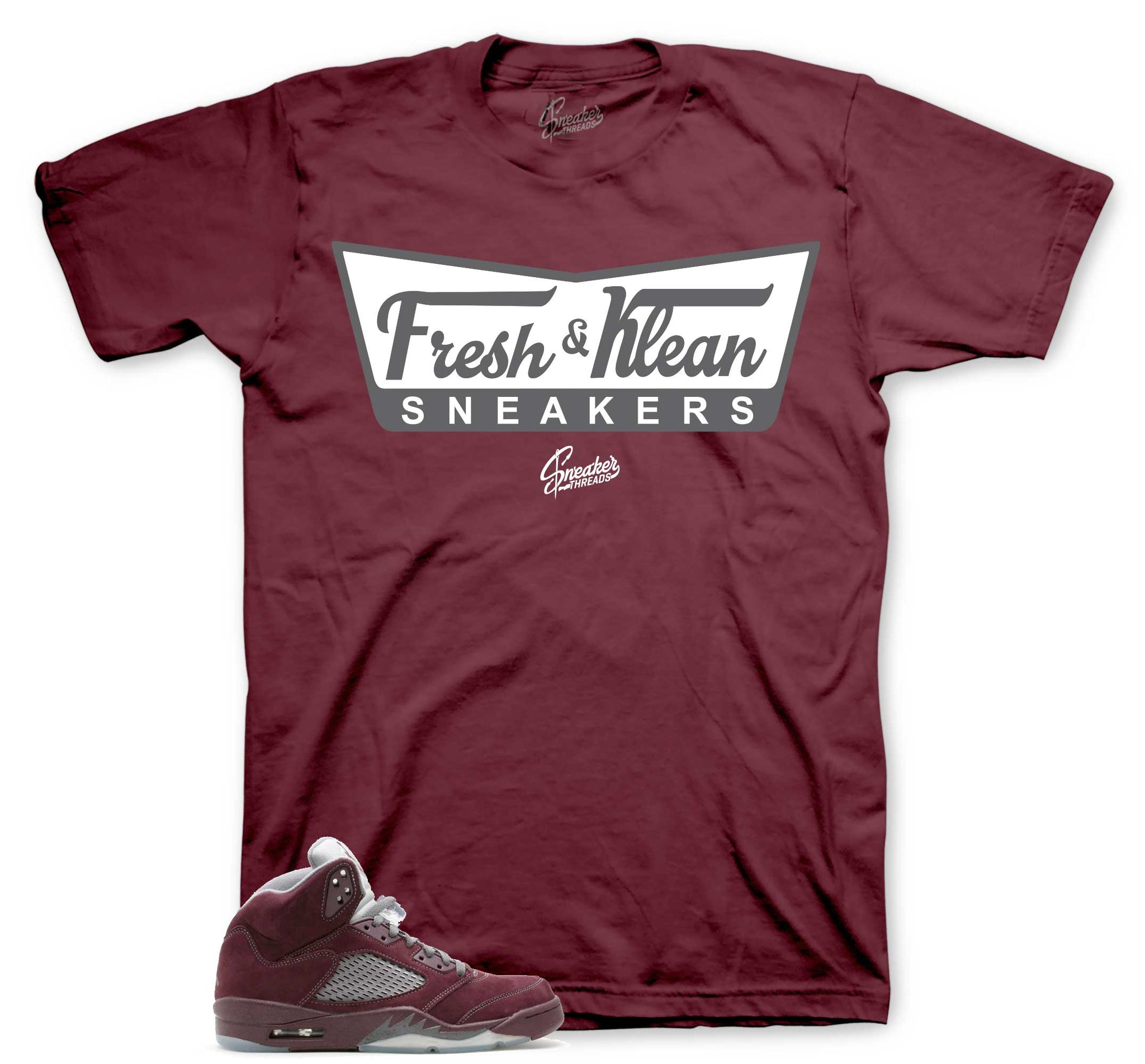 Fresh & Krispy T-Shirt - Retro 5 Burgundy Shirt