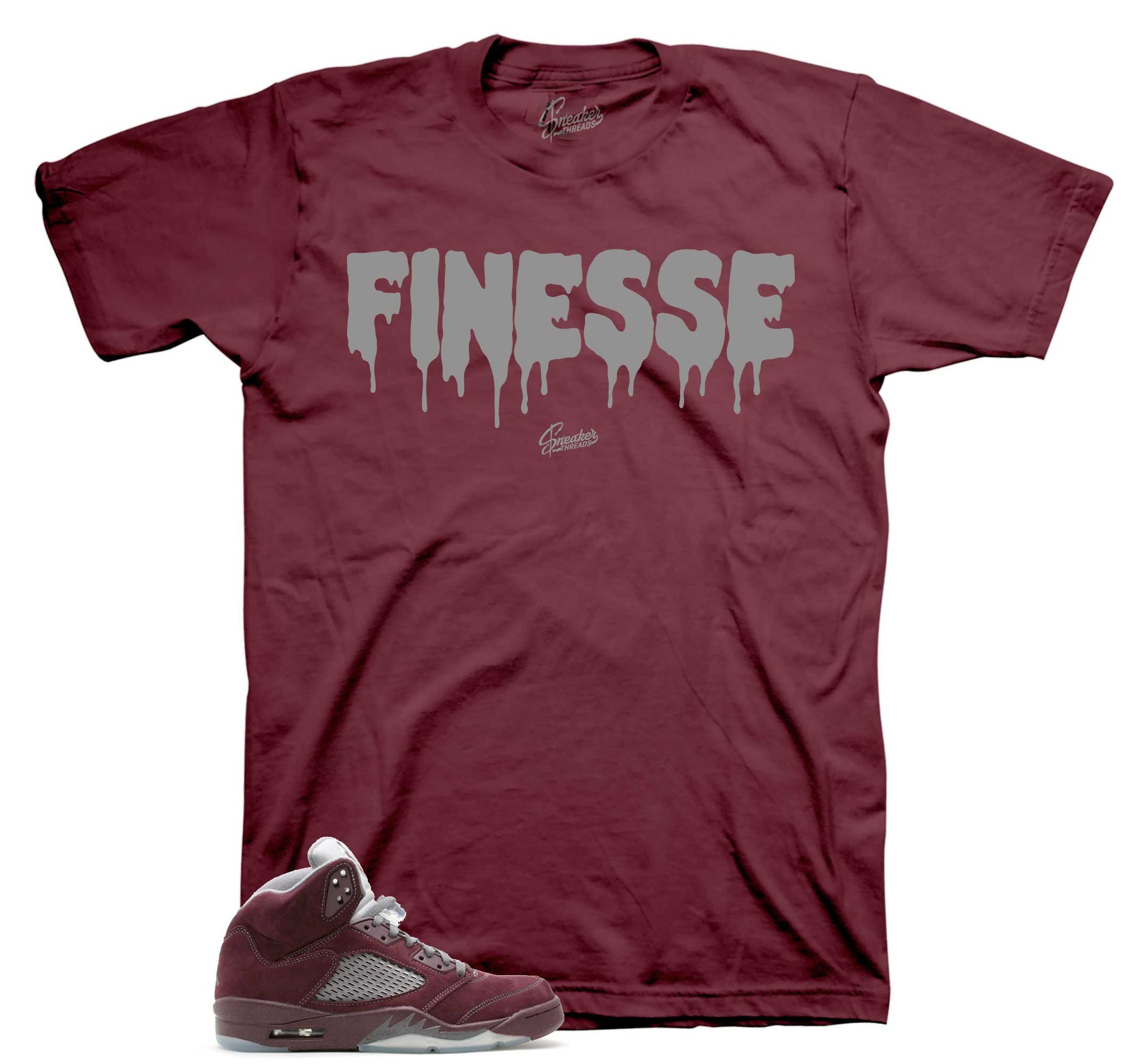 Finesse T-Shirt - Retro 5 Burgundy Shirt