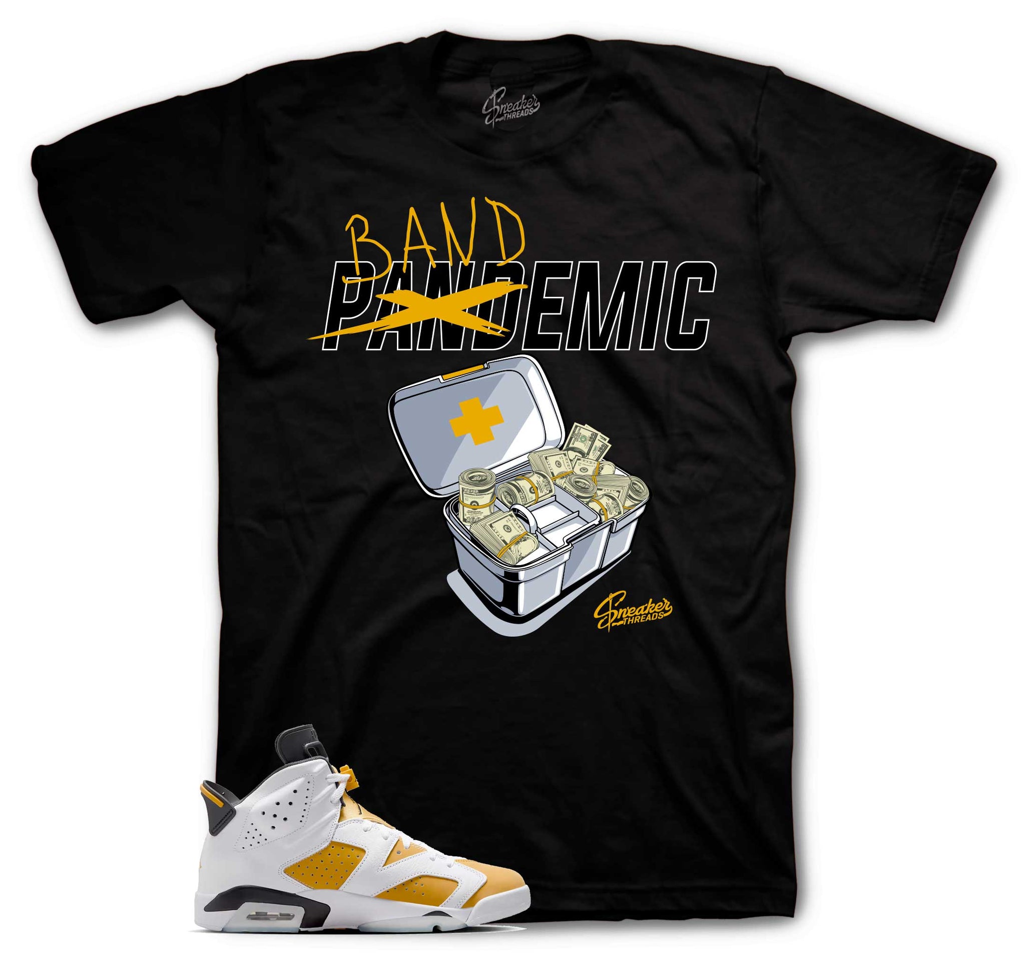 Bandemic T-Shirt - Retro 6 Yellow Ochre