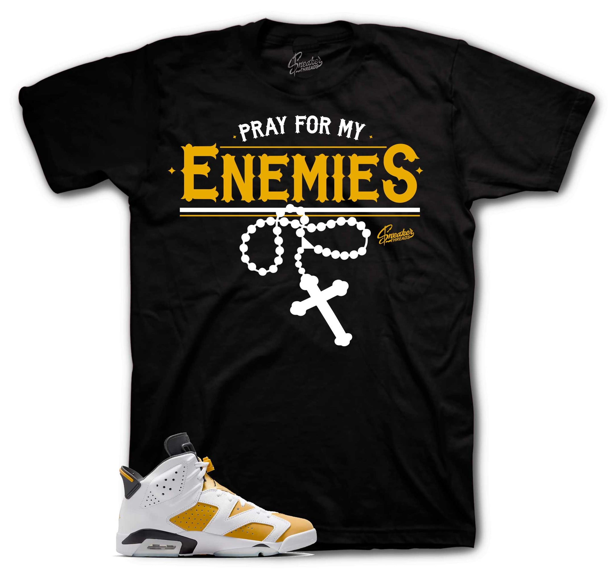 Enemies T-Shirt - Retro 6 Yellow Ochre
