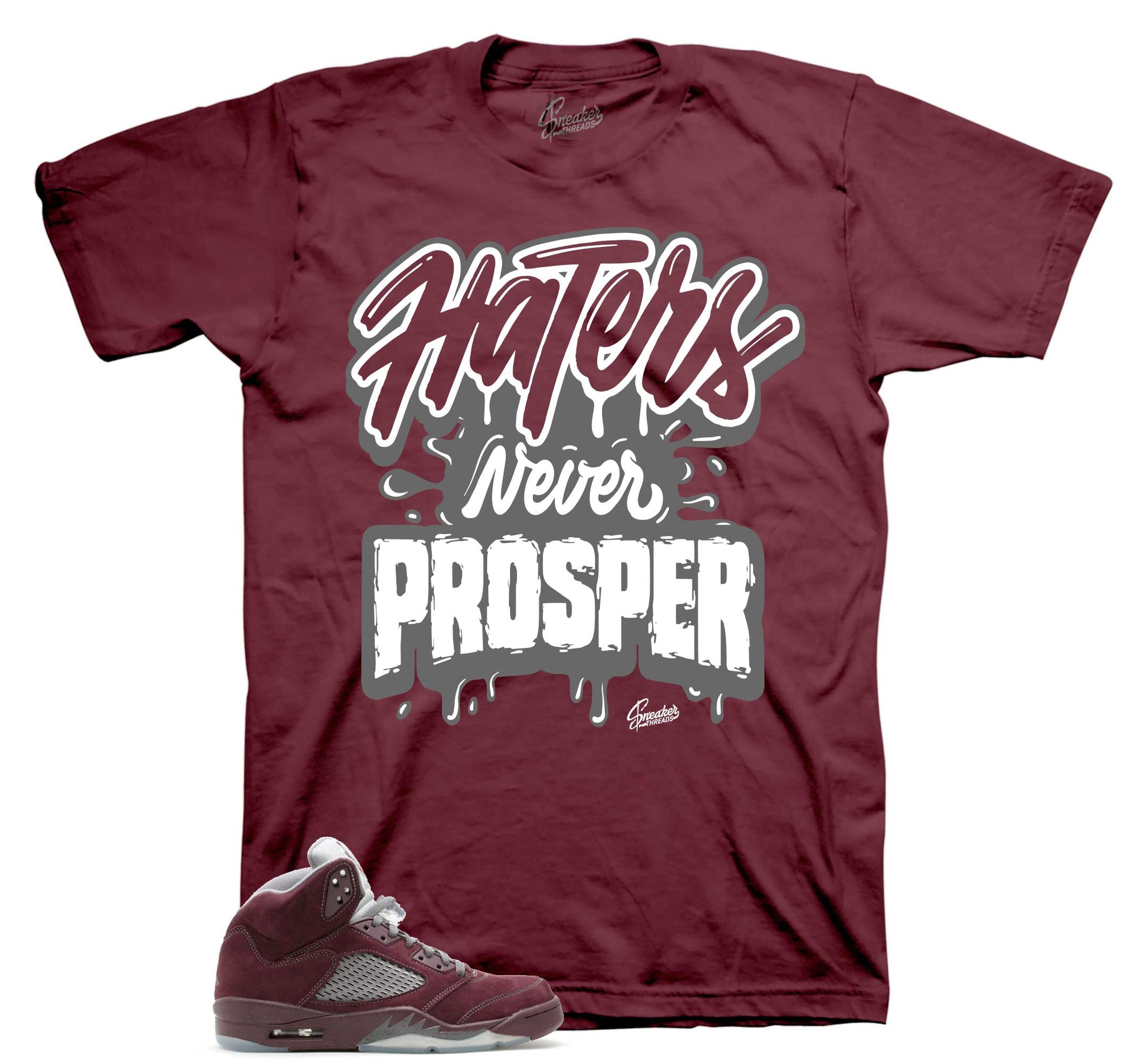 Prosper T-Shirt - Retro 5 Burgundy Shirt