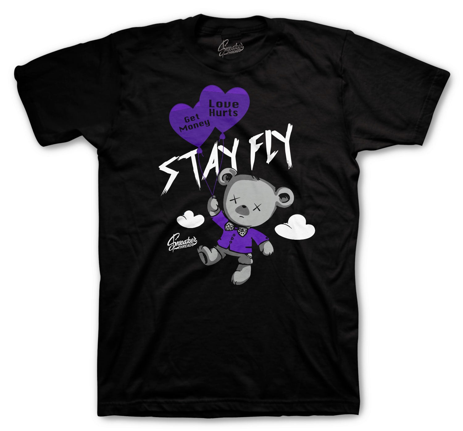 Money Over Love T-Shirt - Retro 13 Court Purple