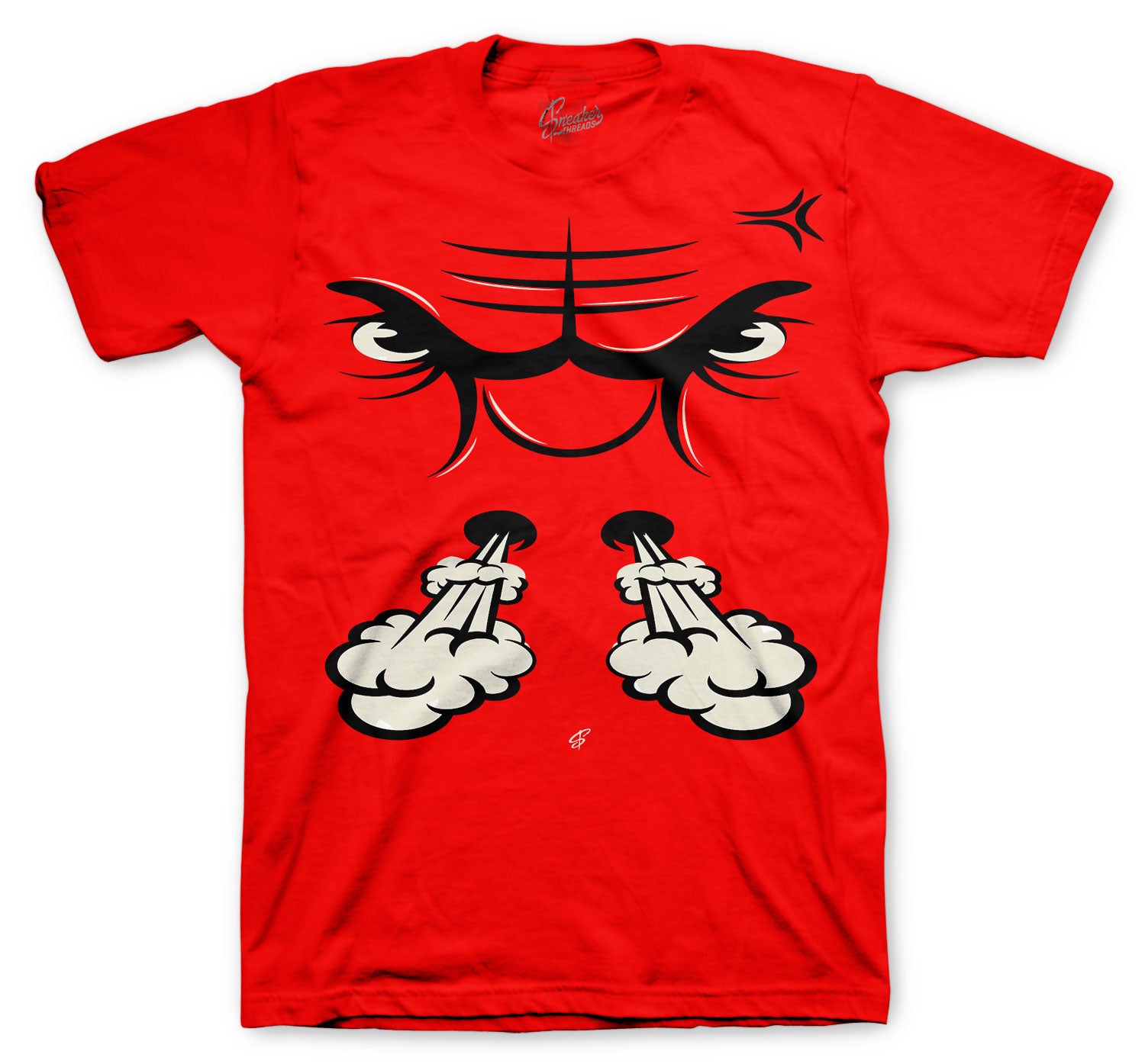 Raging Face T-Shirt - Retro 4 Red Thunder
