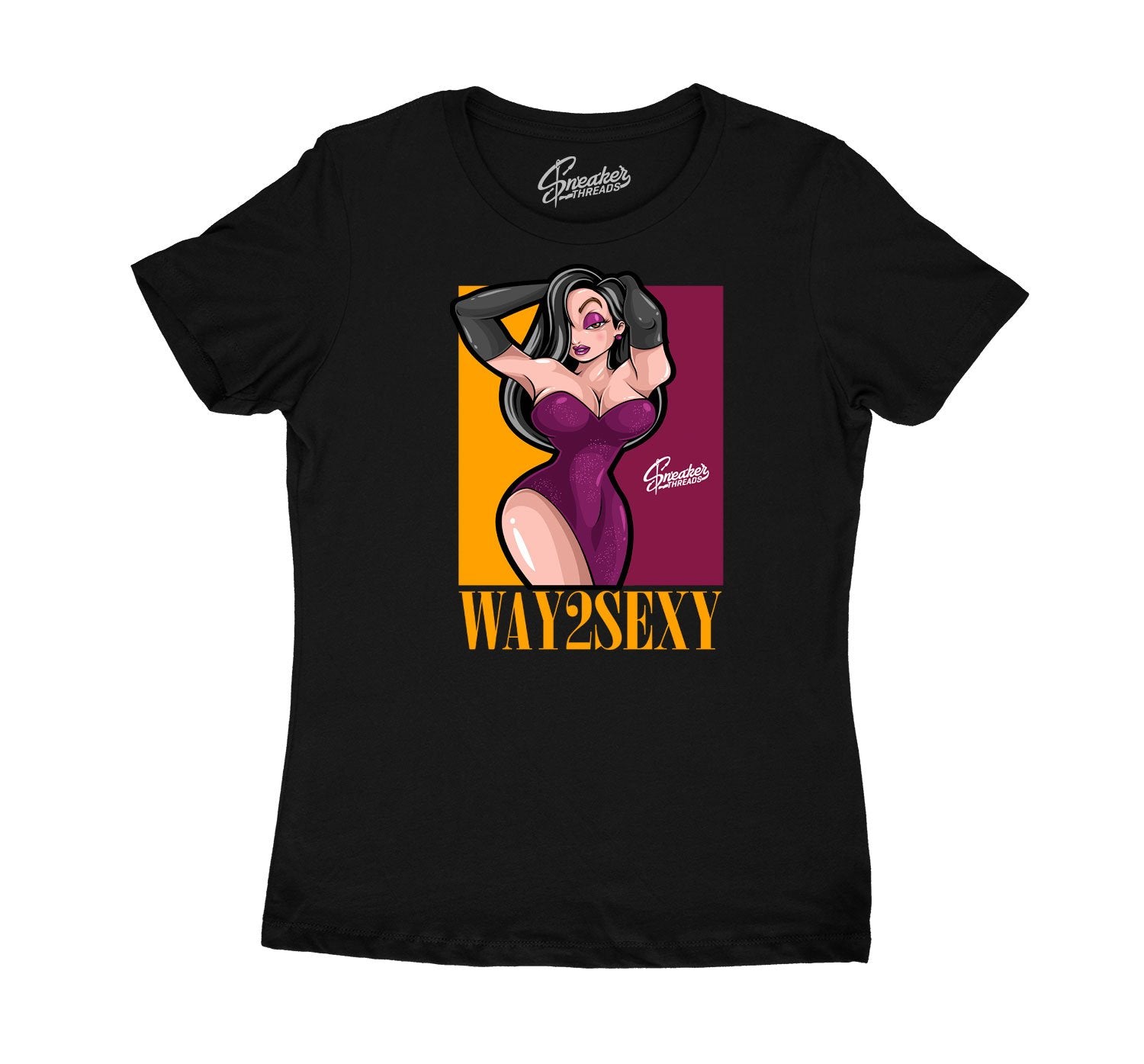 Womens Way Too Sexy T-Shirt - Retro 6 Bordeaux