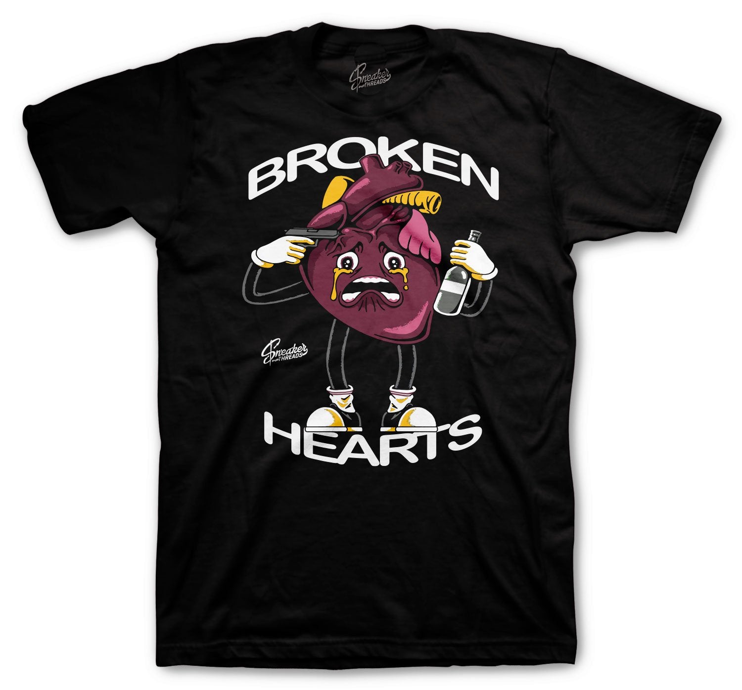 Broken Heart T-Shirt - Retro 6 Bordeaux