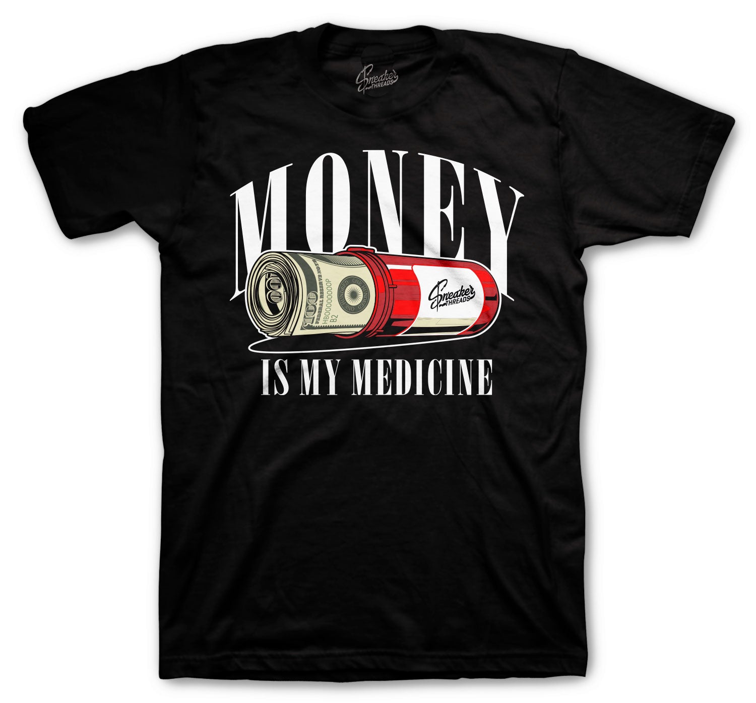 Money Medicine T-Shirt - Retro 4 Red Thunder