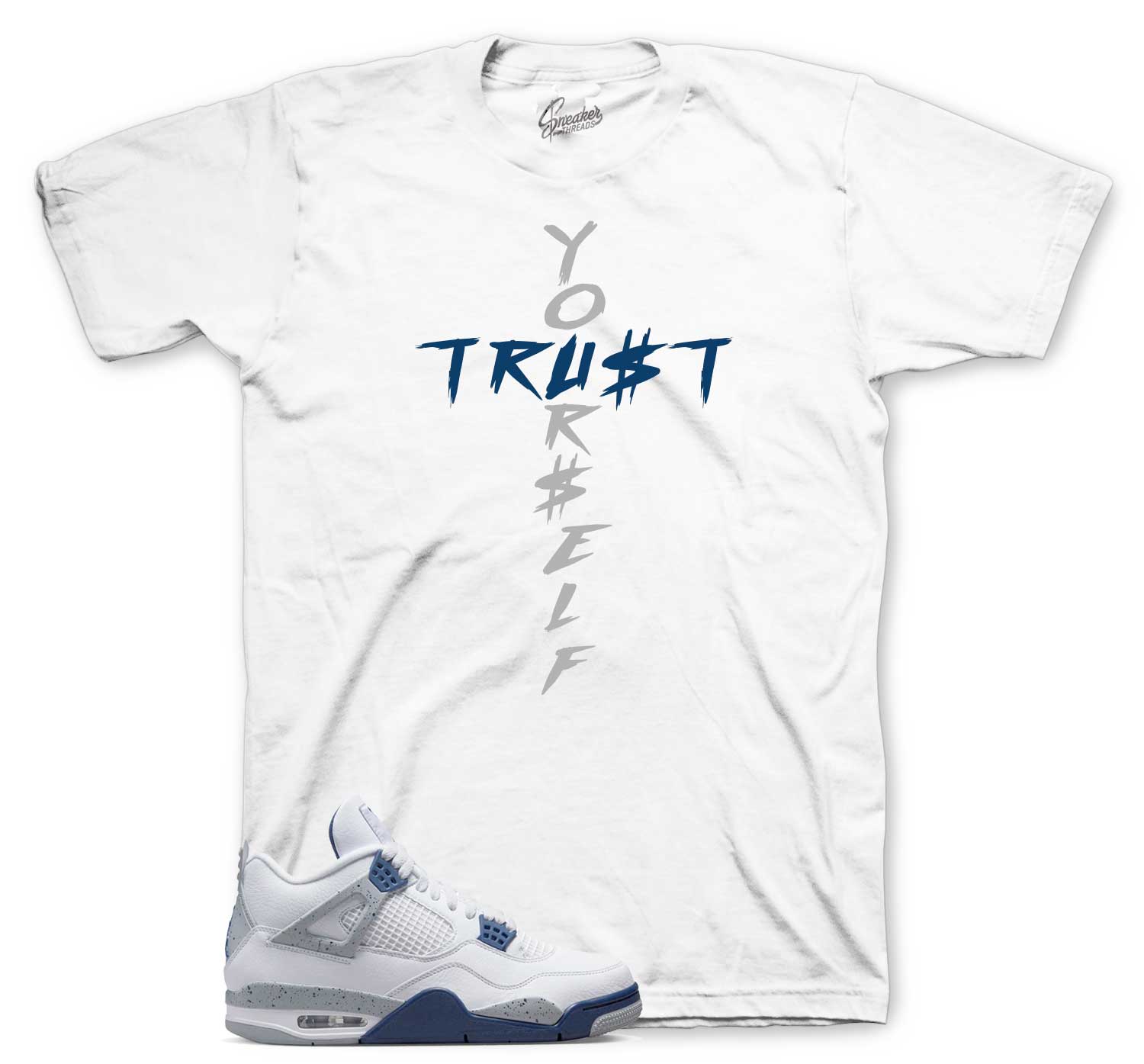Trust Yourself T-Shirt - Retro 4 Midnight Navy