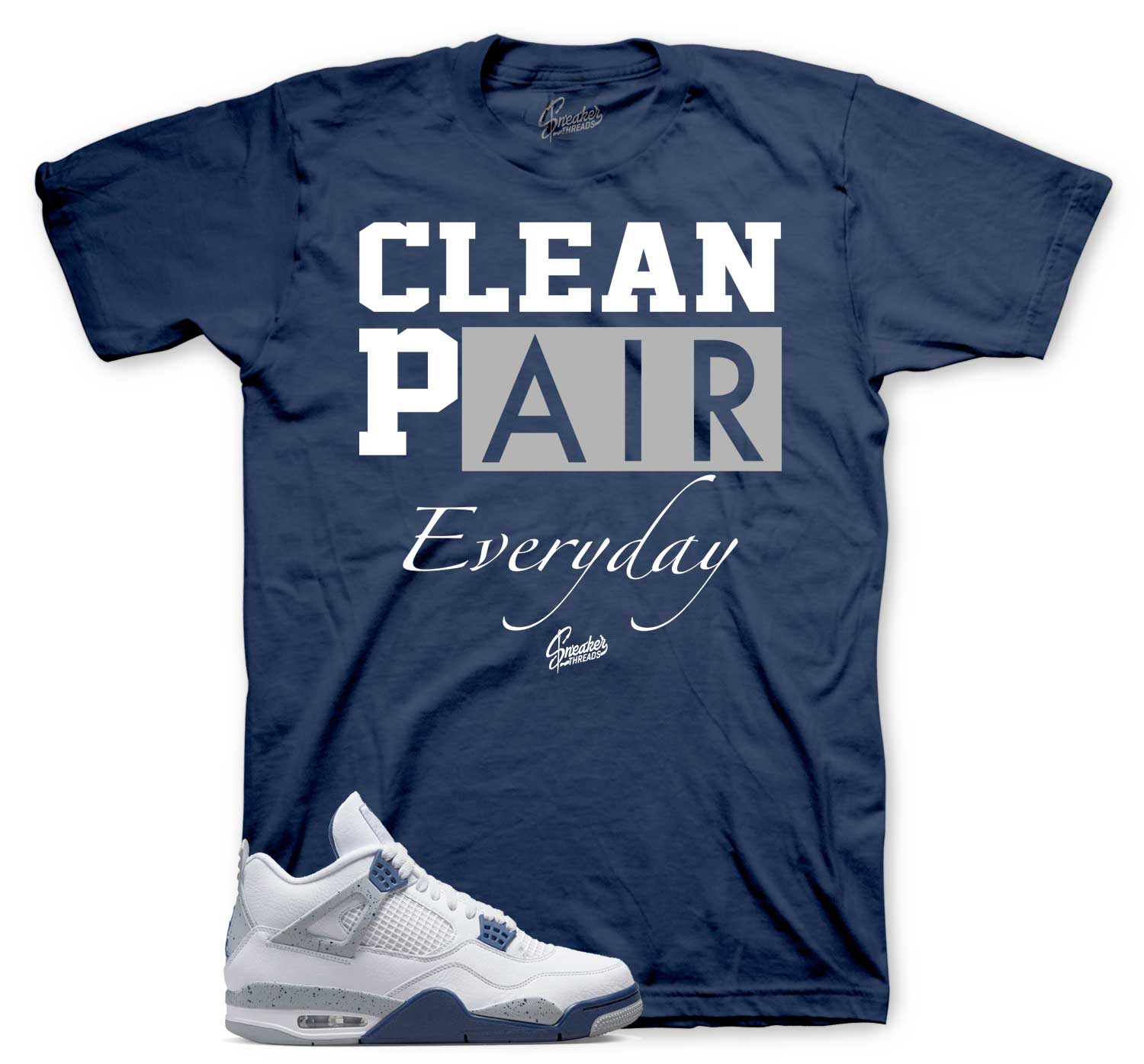 Clean Pair T-Shirt - Retro 4 Midnight Navy