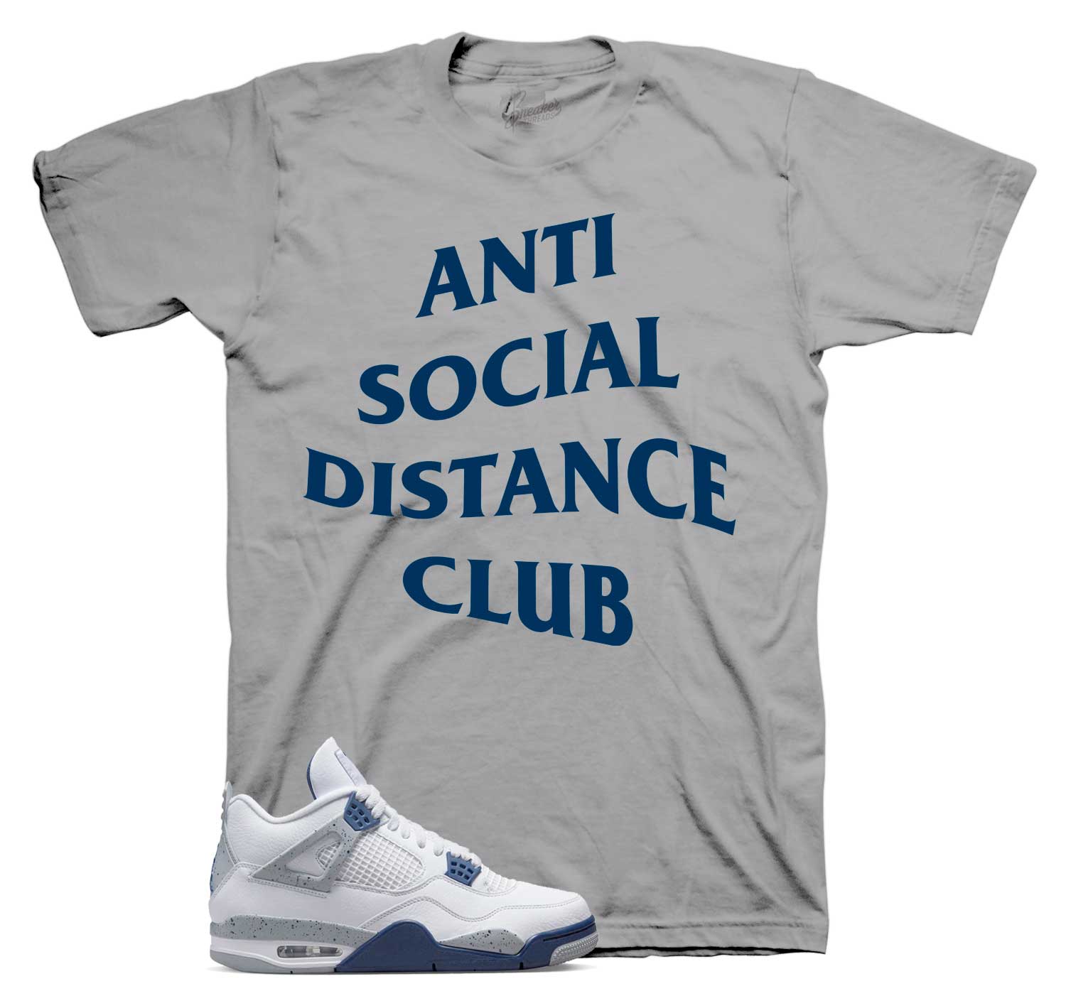 Social Distance T-Shirt - Retro 4 Midnight Navy