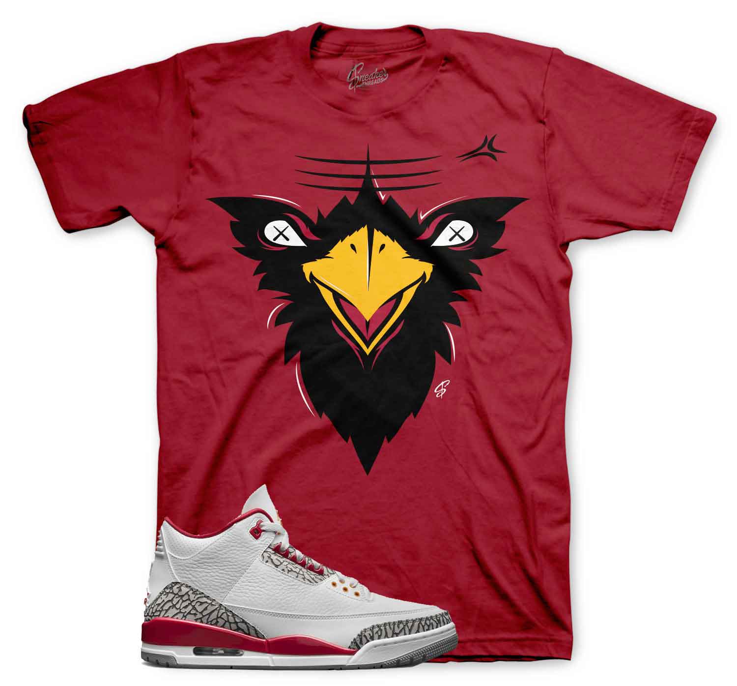 Jordan 3 cardinal red Sneaker tees