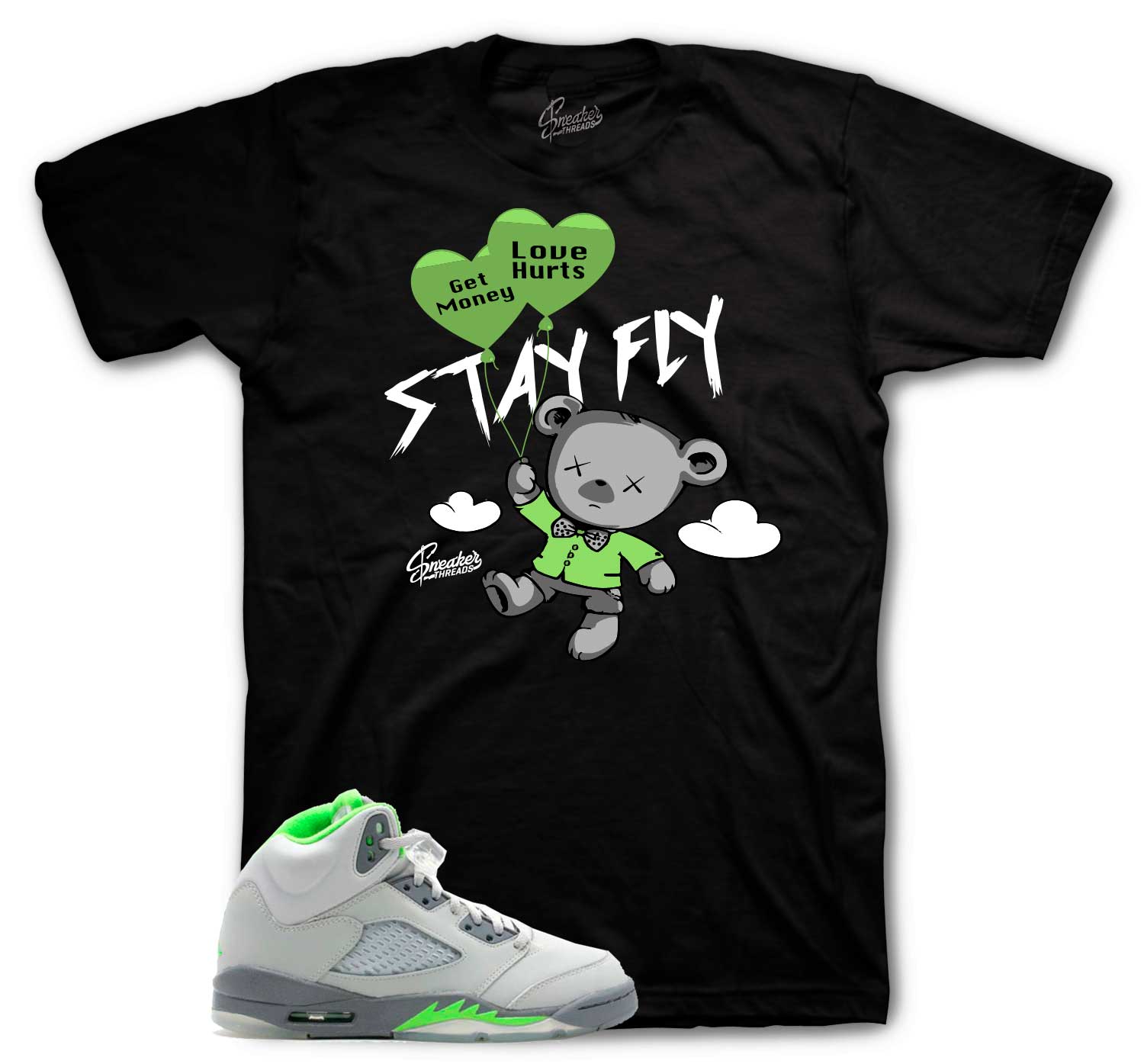 Money Over Love T-Shirt - Retro 5 Green Bean Shirt