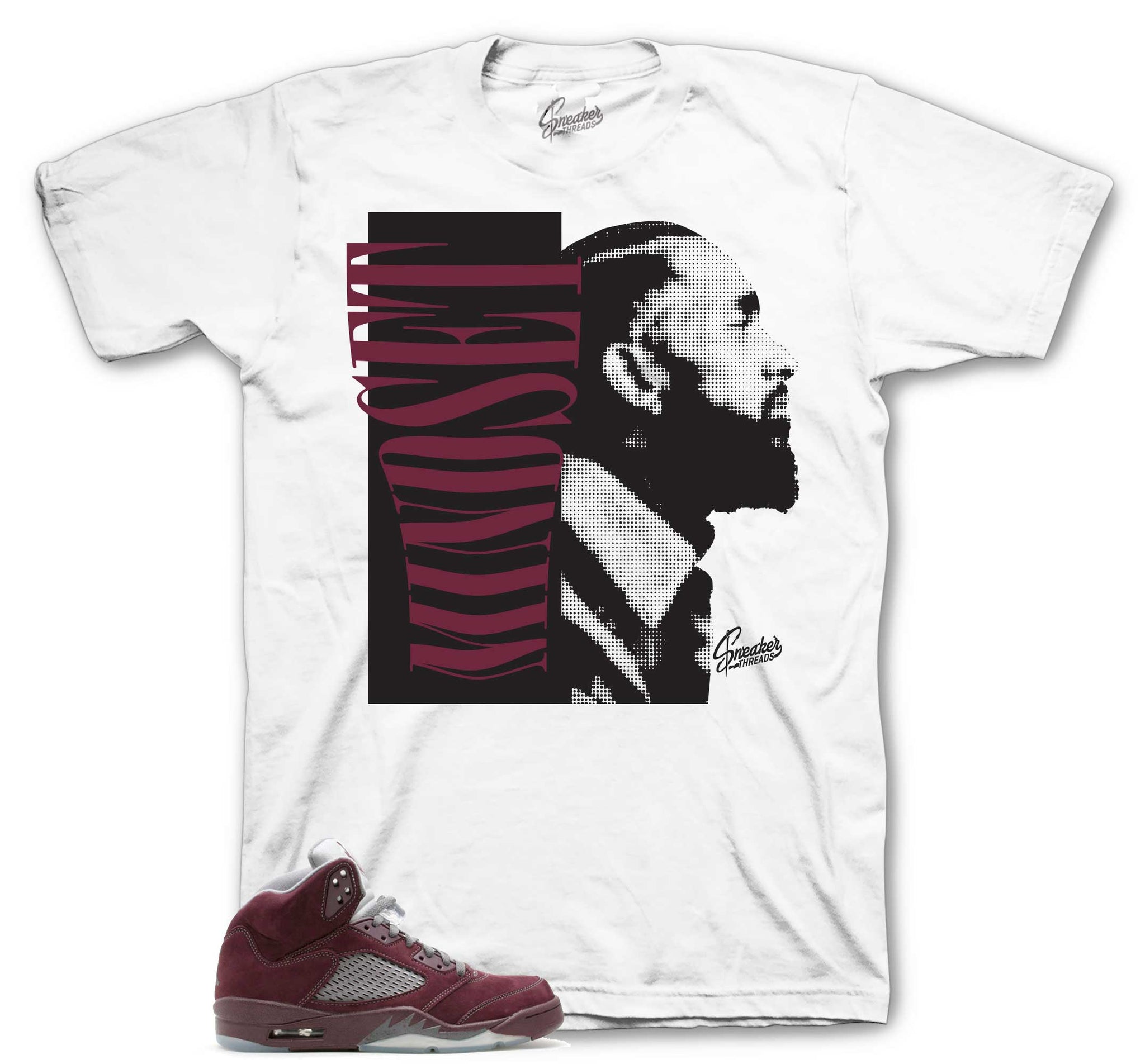 Mindset T-Shirt - Retro 5 Burgundy Shirt