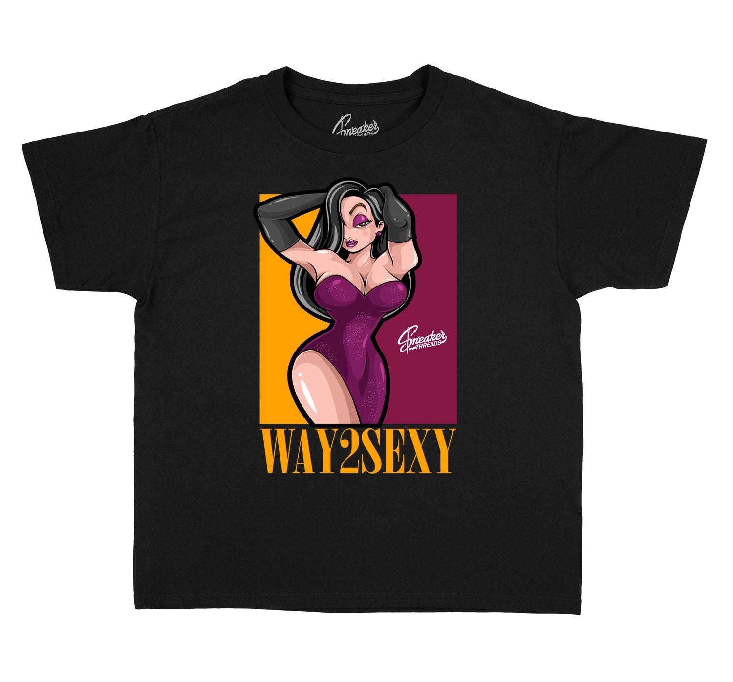 Kids Way Too Sexy T-Shirt - Retro 6 Bordeaux