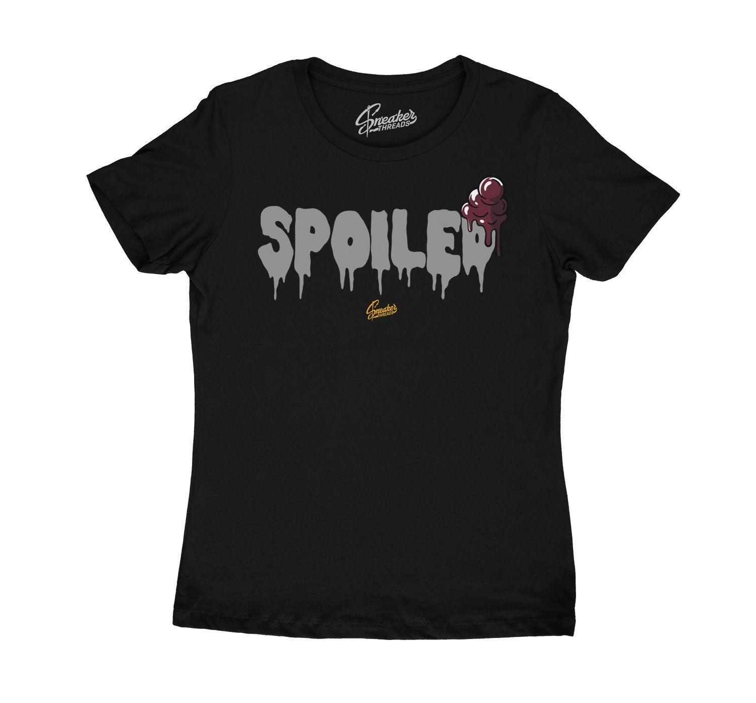 Womens Spoiled T-Shirt - Retro 6 Bordeaux