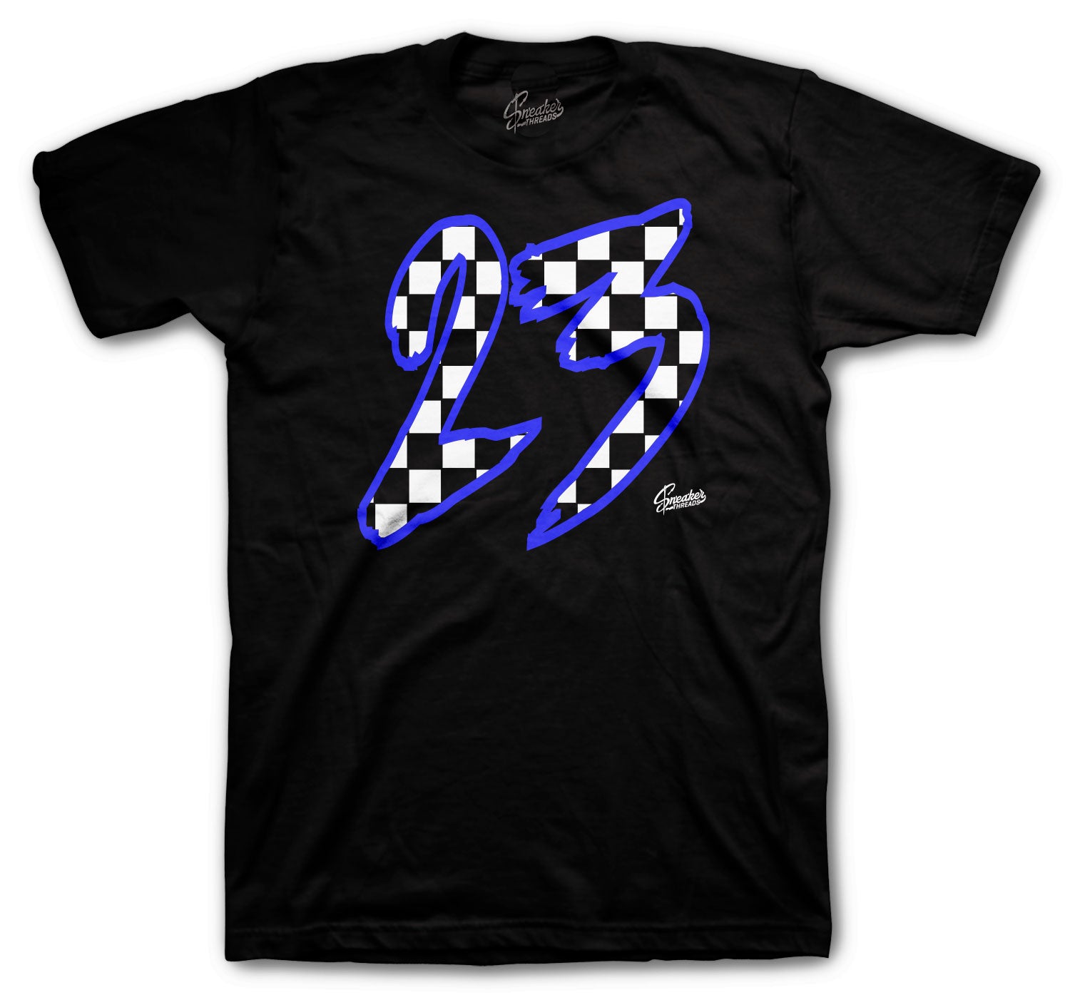 Checkered T-Shirt - Retro 5 Racer Blue Shirt