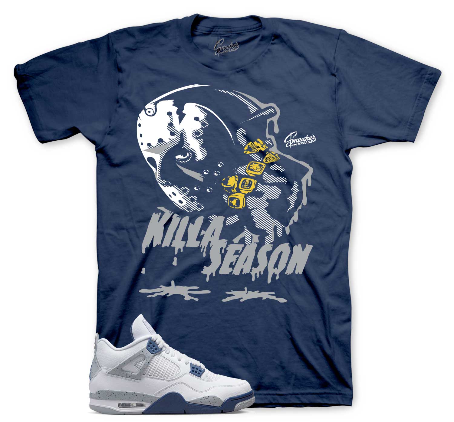 Killa Season T-Shirt - Retro 4 Midnight Navy