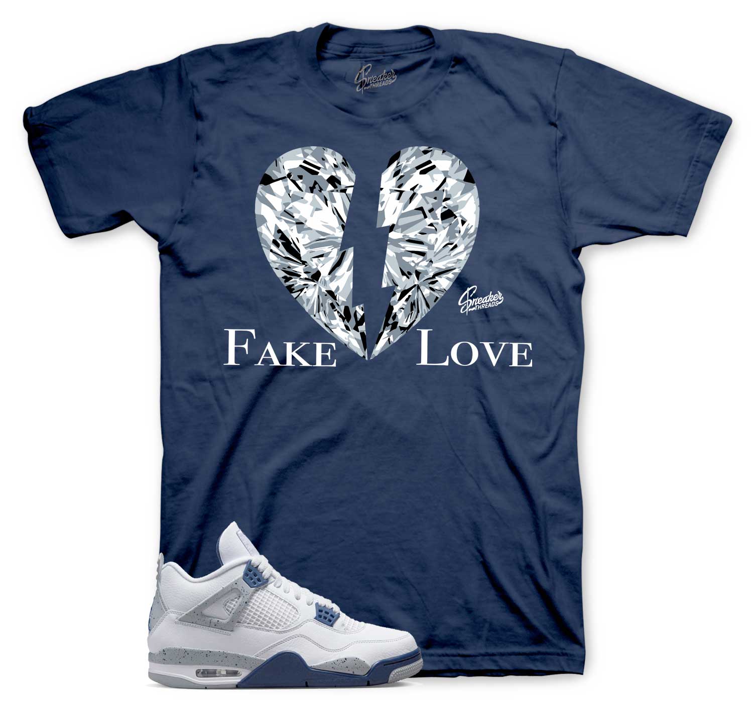 Father Like Son T-Shirt - Retro 4 Midnight Navy