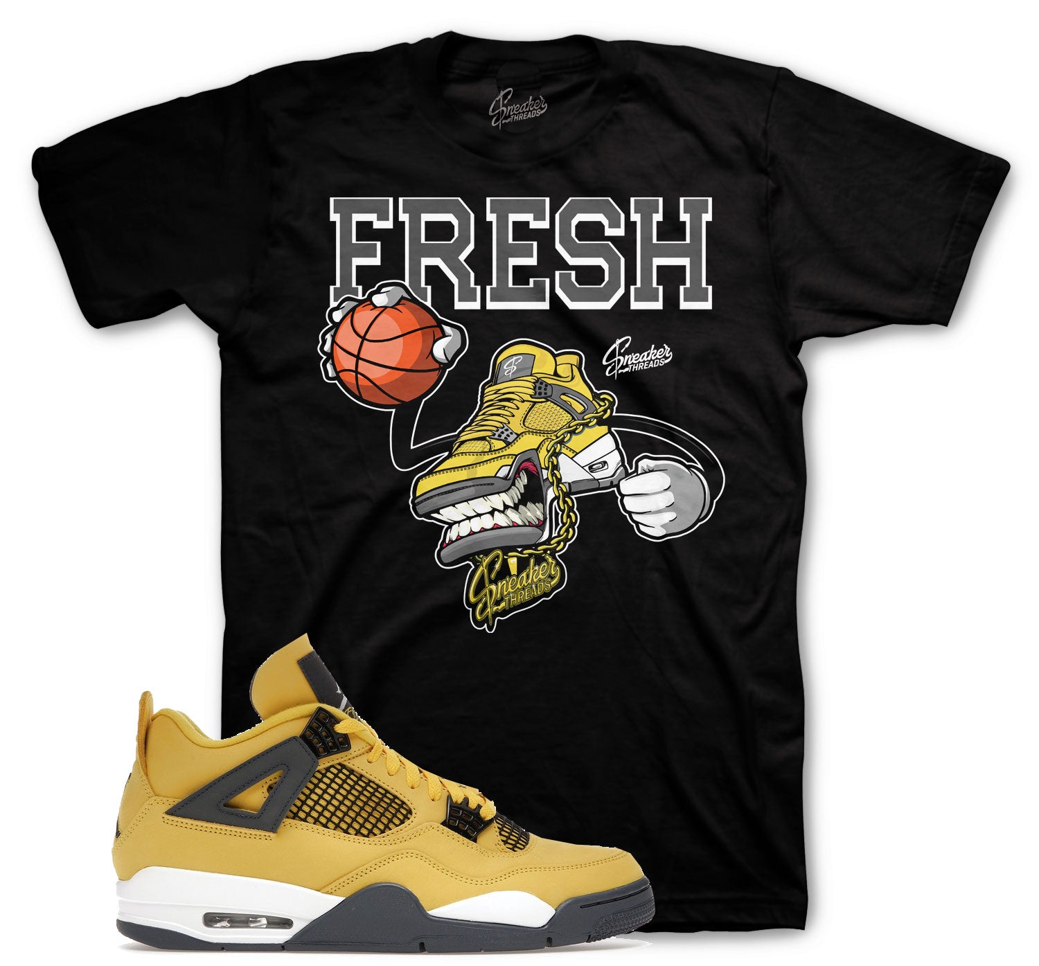 Fresh Fours T-Shirt - Retro 4 Lightning